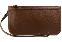 Leather zip pouch