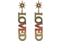 Orecchini con pendente Loved e cristalli