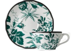 Lot de deux tasses à thé et soucoupes à motif Herbarium