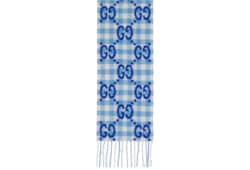 Children's check wool scarf