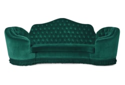 Sofá-camelback de estilo capitoné