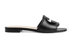 Женские шлепанцы с вырезанными переплетенными буквами G