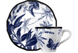 Tazzina da caffè e piattino con stampa Herbarium, set da due