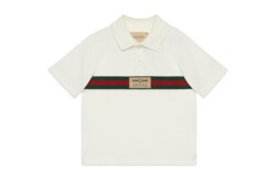 Polo de algodón con tribanda Web para bebé