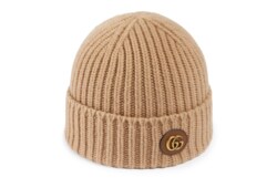 Wool cashmere hat with Double G