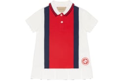 Abito neonato in cotone con nastro Web