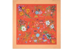 Printed Flora silk twill carré