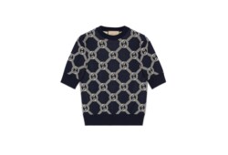 Haut réversible en jacquard de laine GG