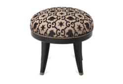 Sgabello tondo in tessuto GG jacquard con api e stelle