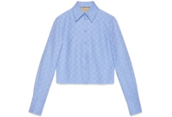 Bluse aus Oxford-Baumwolle mit GG Supreme-Motiv