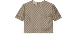 Top in seta con stampa GG Supreme