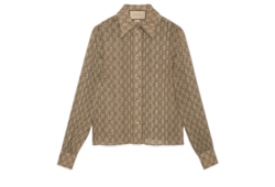 GG damier print silk shirt