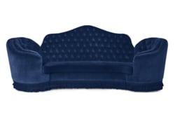 Canapé style chippendale capitonné en velours