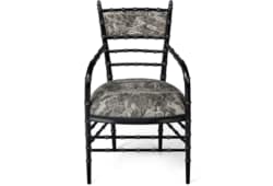 Chiavari-Stuhl mit Armlehne und Toile-de-Jouy-Print