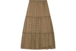 GG damier print silk skirt