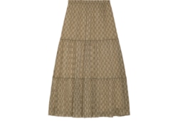 Gonna in seta con stampa GG a scacchi