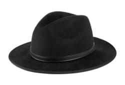 Wool hat with leather detail