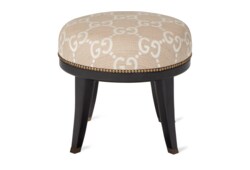 Tabouret rond à motif jacquard GG