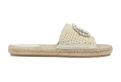 Espadrilles avec détail GG enlacés en cristaux pour femme