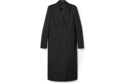 Double-breasted long wool coat