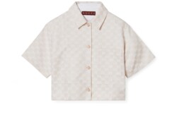 Camicia in gabardina di cotone GG