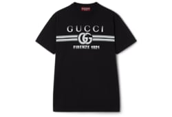 T-shirt in jersey di cotone con stampa Gucci