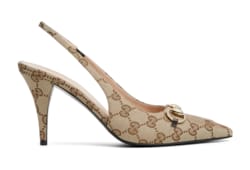 Zapato salón talón descubierto Horsebit mujer