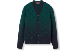 Cardigan in jacquard di lana GG dégradé