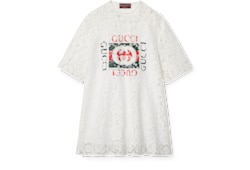 Топ из хлопкового кружева с цветочным узором Gucci