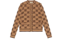 Cardigan in jacquard e lana bouclé GG