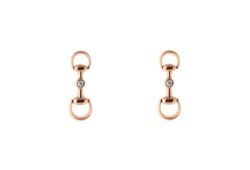 Pendientes Gucci Horsebit diamante oro 18k