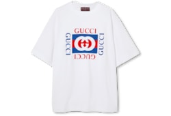 T-Shirt aus Baumwolljersey mit Gucci Print