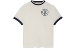 T-Shirt aus Baumwolljersey mit Gucci Stickerei