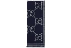 Bufanda de lana a cuadros con GG