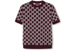 Top de jacquard de lana con GG reversible