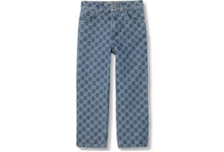 Pantalón infantil de jacquard de denim con GG