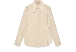 Camicia in crêpe di seta GG