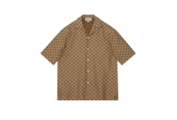 Camisa de lona de mezcla de lino con GG