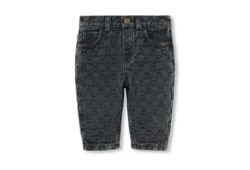 Pantalone neonato in denim GG jacquard