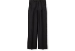 Wool silk gabardine pant with embroidery