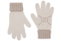 GG cashmere jacquard gloves