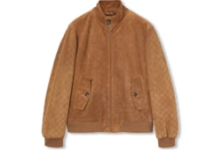 Embossed GG suede bomber jacket