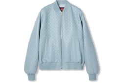 Embossed GG leather bomber jacket
