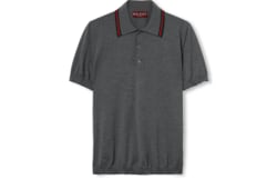 Poloshirt aus Wollstrick mit Web