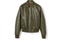 Blouson aviateur en cuir GG embossé