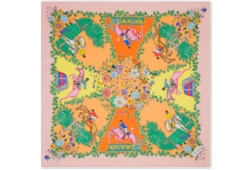 Pañuelo cuadrado de sarga de seda estampada