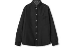 Camicia reversibile in lana e denim GG