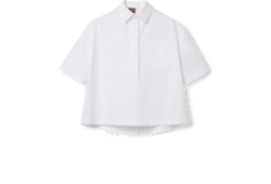 Camicia in popeline di cotone con logo in rilievo