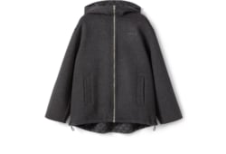 Veste à capuche en laine et soie avec broderie