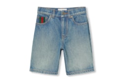Short pour enfant en denim avec bande Web
